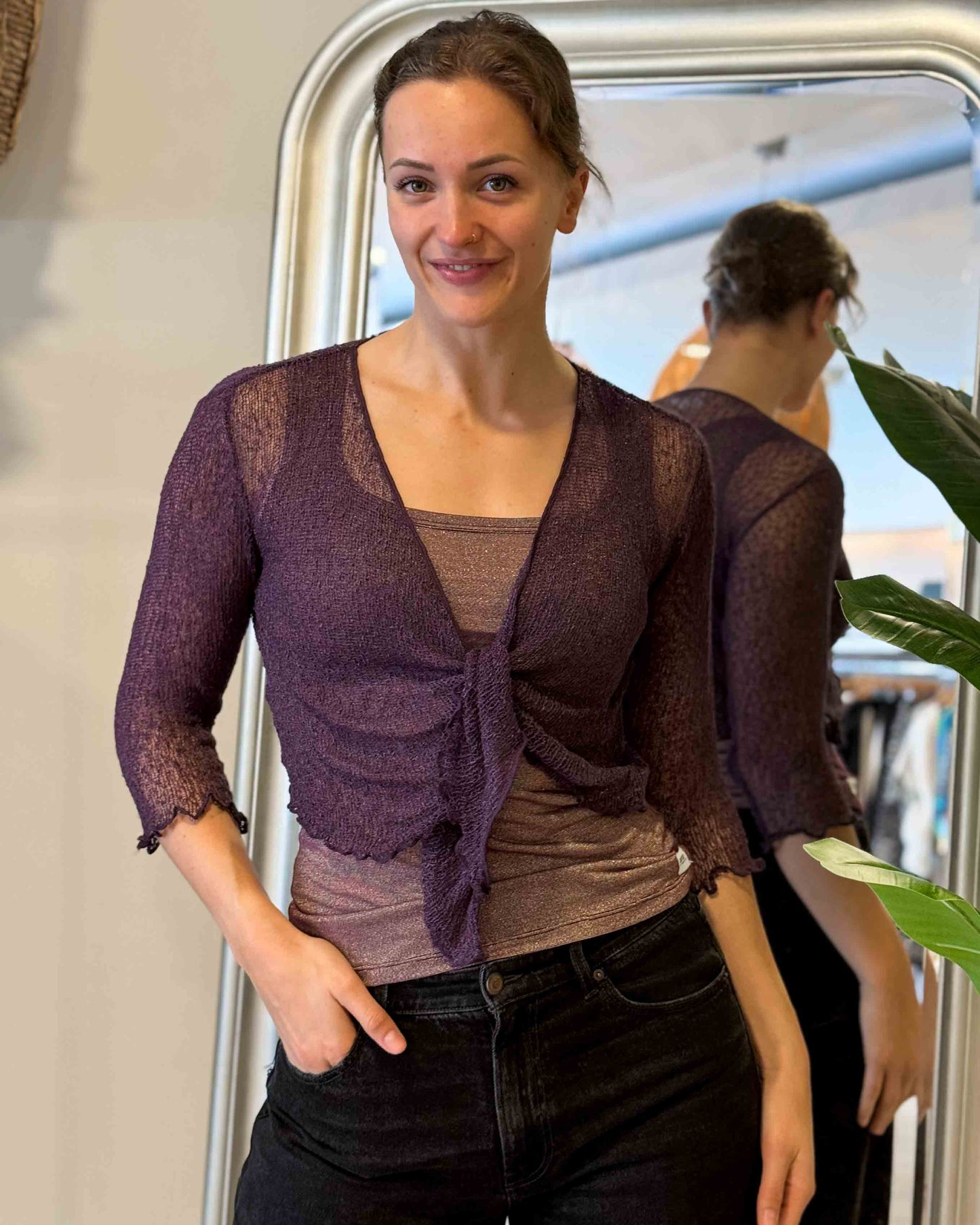Vest Crochet Aubergine