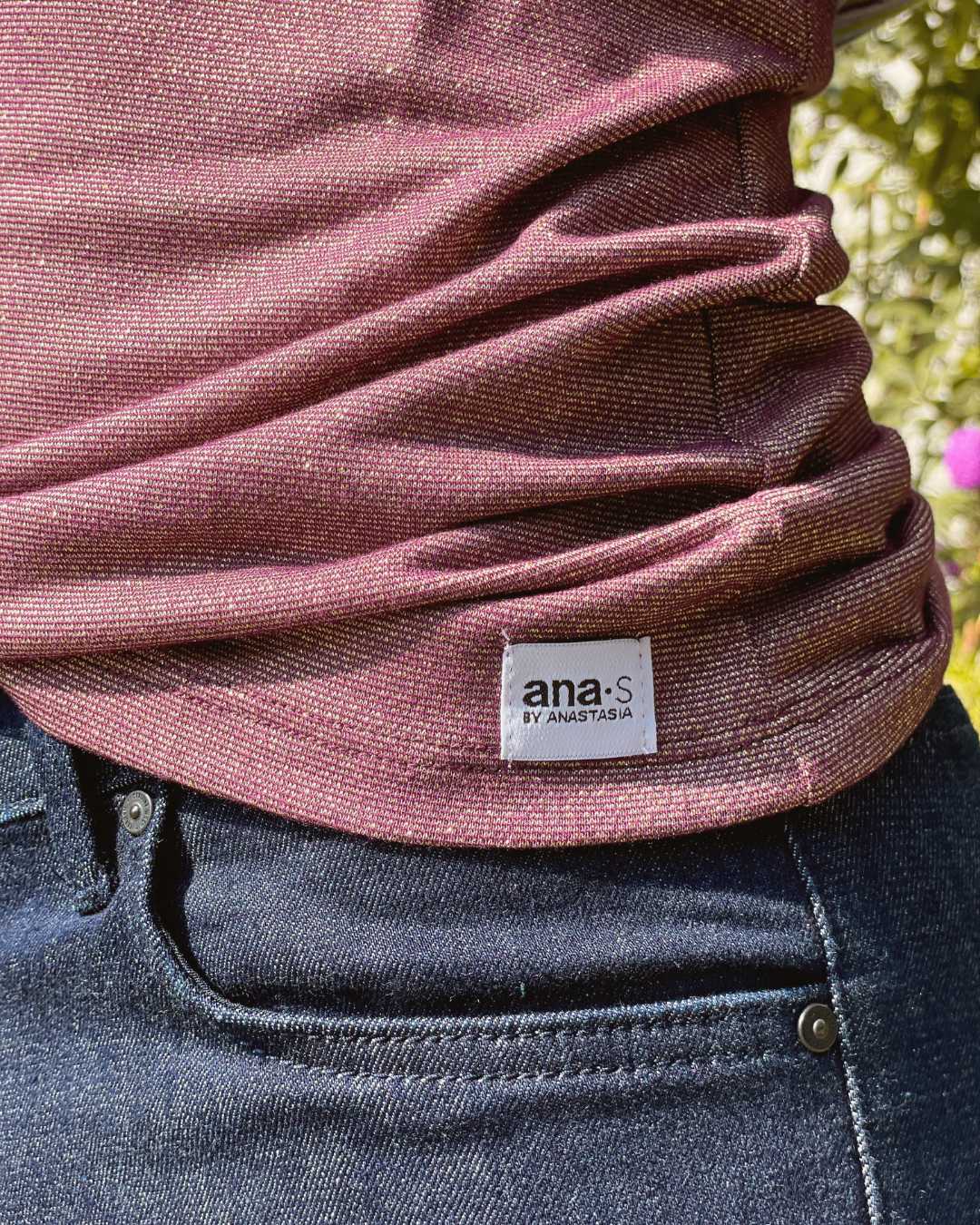 Ana·S Glittertop Marina Aubergine