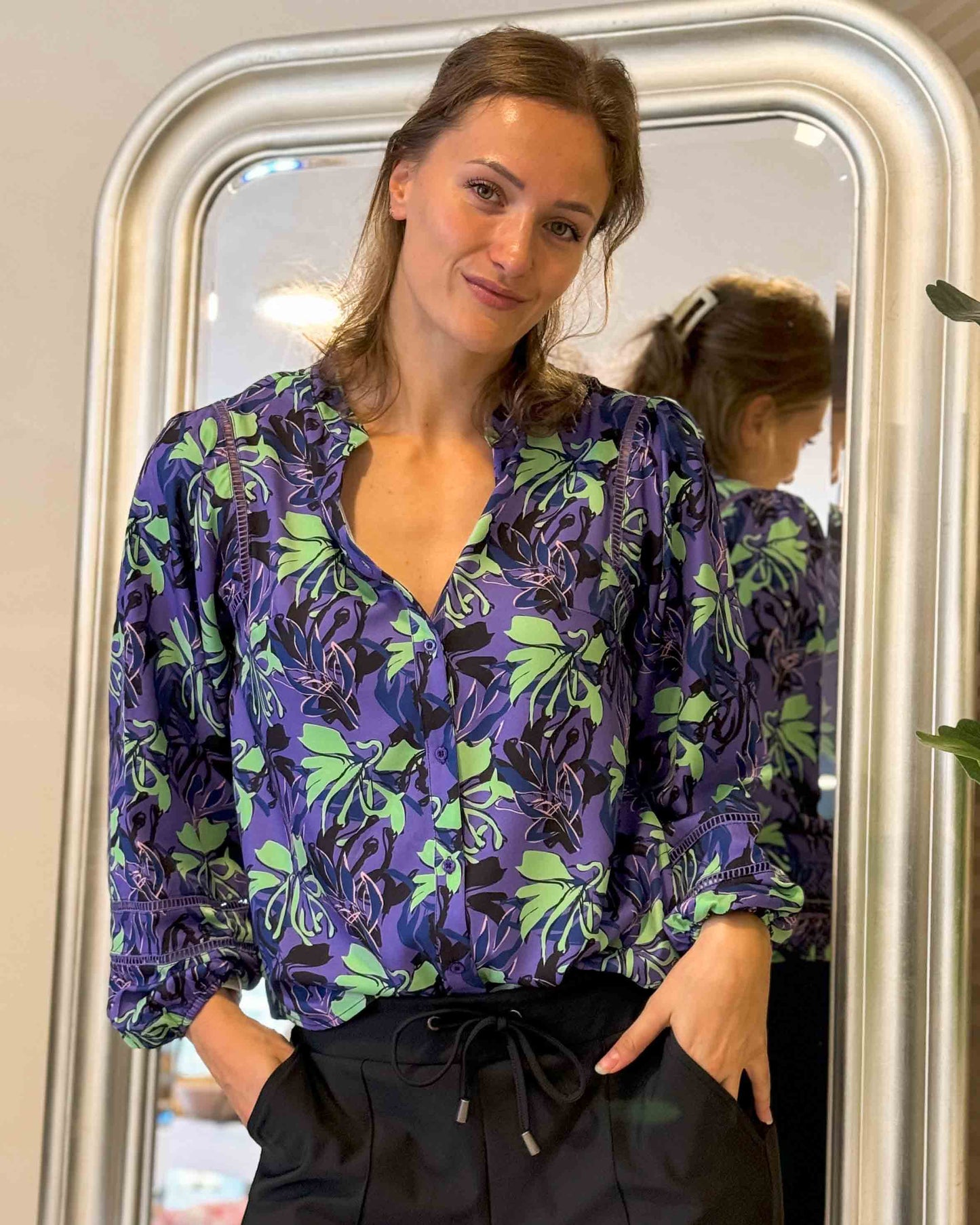 Fluresk Blouse Fey Cool Purple/Fresh Lime