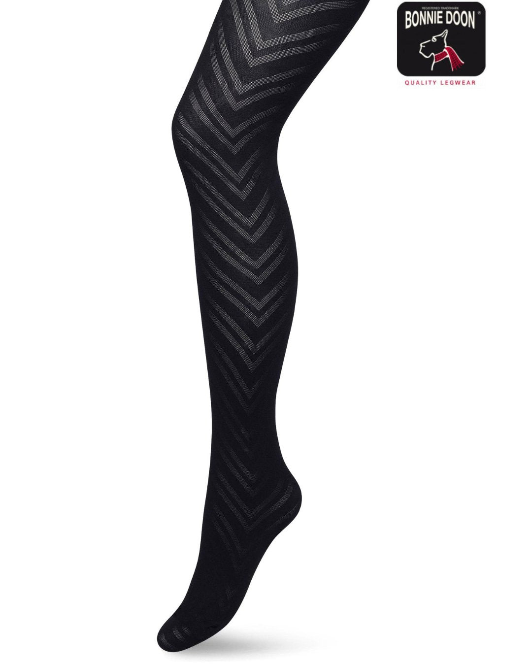 Bonnie Doon Zigzag Tights Black